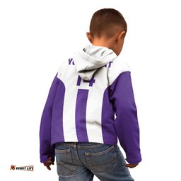 Custom Text And Number Storm Rugby Kid Hoodie White Sporty Go Storm