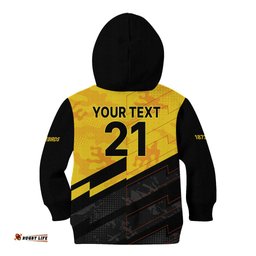 Custom Text And Number New Zealand Wellington Cricket Kid Hoodie Firebirds Sporty Style