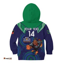 Custom NRL Warriors NAIDOC Week Kid Hoodie Keep The Fire Burning Indigenous Art