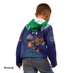 Custom NRL Warriors NAIDOC Week Kid Hoodie Keep The Fire Burning Indigenous Art