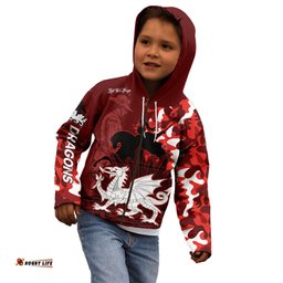 Custom Text And Number NRL ANZAC St Dragons Kid Hoodie Camouflage