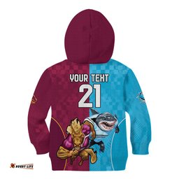 Custom Broncos and Sharks Kid Hoodie Sporty Style
