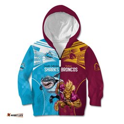 Custom Broncos and Sharks Kid Hoodie Sporty Style