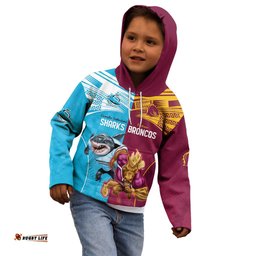 Custom Broncos and Sharks Kid Hoodie Sporty Style