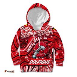Custom Australia NAIDOC Week 2024 Kid Hoodie Dolphins Mascot Keep The Fire Burning