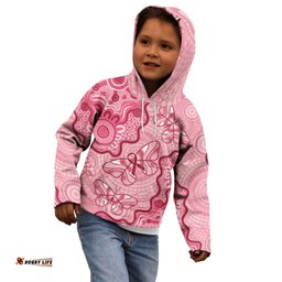 Australia Indigenous Mother's Day Kid Hoodie Breast Cancer Survivor