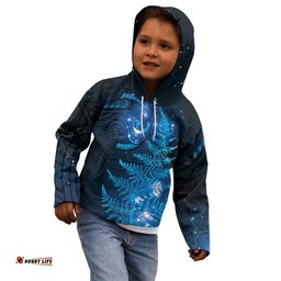 New Zealand Matariki Kid Hoodie Blue Milky Way Stars Night Sky