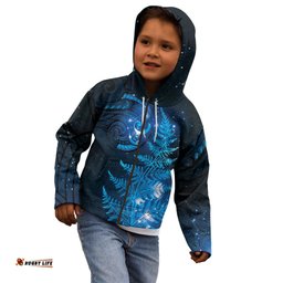 New Zealand Matariki Kid Hoodie Blue Milky Way Stars Night Sky