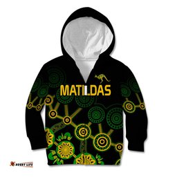 Australia Soccer Kid Hoodie Matildas World Cup With Kangaroo