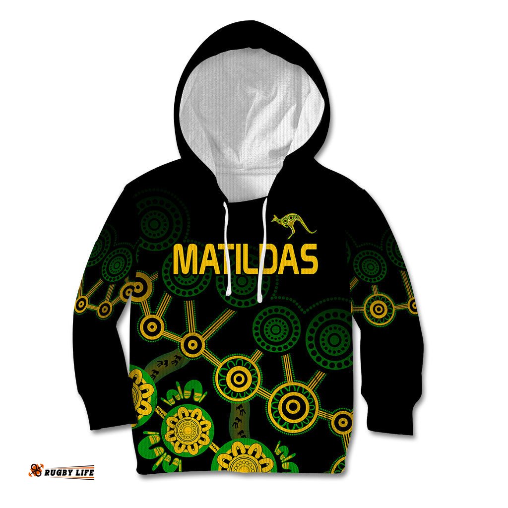 Australia Soccer Kid Hoodie Matildas World Cup With Kangaroo