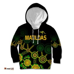Australia Soccer Kid Hoodie Matildas World Cup With Kangaroo