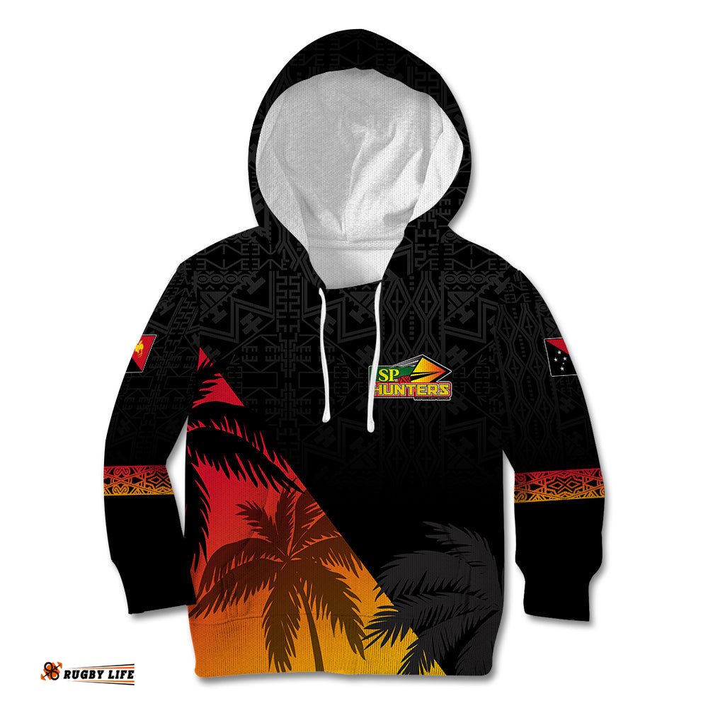 Personalised PNG Hunters Rugby Kid Hoodie Palm Trees Simple