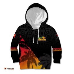 Personalised PNG Hunters Rugby Kid Hoodie Palm Trees Simple