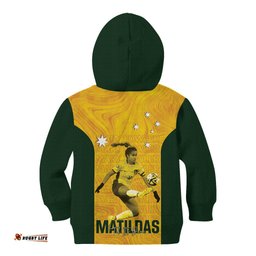 Australia Soccer Kid Hoodie Fowler Matildas Gold Marble