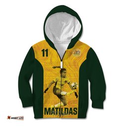 Australia Soccer Kid Hoodie Fowler Matildas Gold Marble