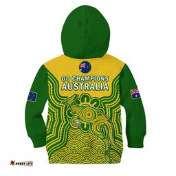 Australia Soccer Hoodie KID Socceroos Aboriginal Go Champions World Cup