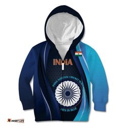 Custom India Cricket Kid Hoodie 2024 World Cup Go Men in Blue