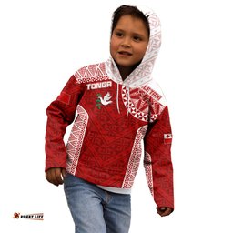 Personalised Tonga Rugby Kid Hoodie Ikale Tahi Champions World Cup