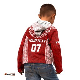 Personalised Tonga Rugby Kid Hoodie Ikale Tahi Champions World Cup
