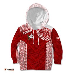 Personalised Tonga Rugby Kid Hoodie Ikale Tahi Champions World Cup