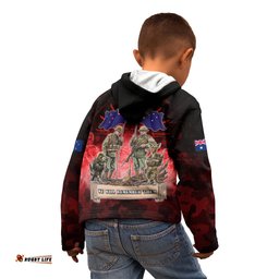 Australia And New Zealand ANZAC Day Kid Hoodie Soldiers Lest We Forget
