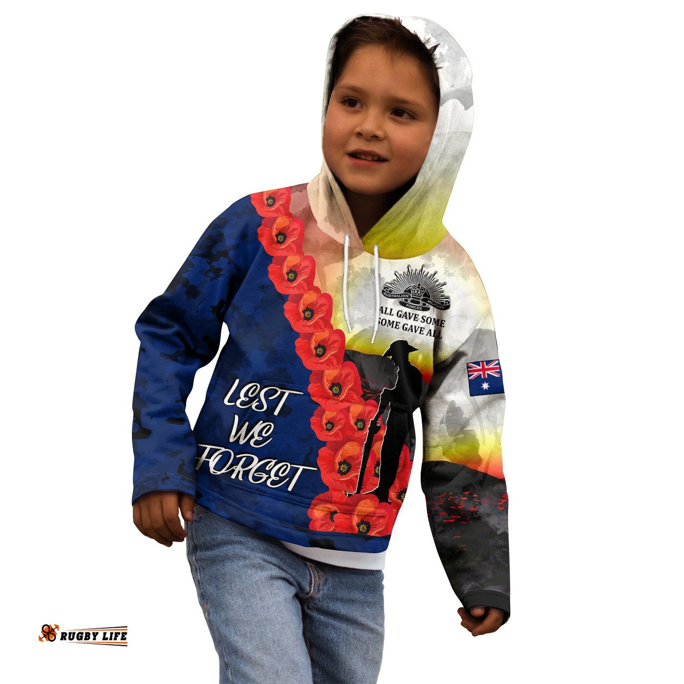 ANZAC Lest We Forget Hoodie Kid All Gave Some, Some Gave All