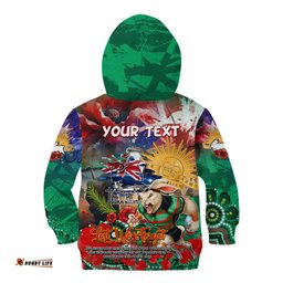 Personalised Australia Rugby Rabbitohs ANZAC Kid Hoodie South Sydney Scratch Style