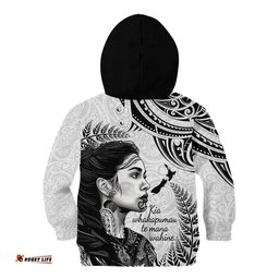 New Zealand Women's Day Kid Hoodie Aotearoa Kia Whakapumau Te Mana Wahine