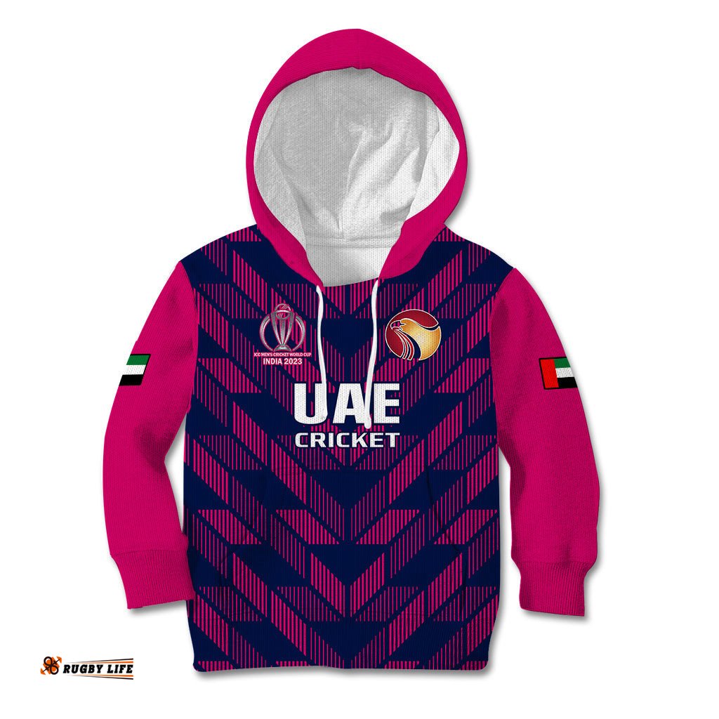 Personalised United Arab Emirates Cricket Kid Hoodie Go UAE Dynamic Version