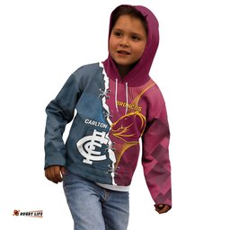 Personalised Broncos Rugby And Carlton Football Kid Hoodie Sporty Version