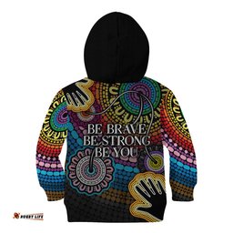 Australia LGBTQ+ History Month Kid Hoodie Indigenous Rainbows Pride Be You