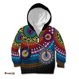 Australia LGBTQ+ History Month Kid Hoodie Indigenous Rainbows Pride Be You