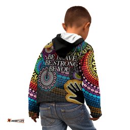 Australia LGBTQ+ History Month Kid Hoodie Indigenous Rainbows Pride Be You