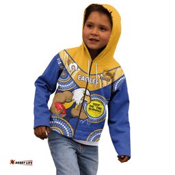 Custom AFL Eagles NAIDOC Week Kid Hoodie Keep The Fire Burning Indigenous Art