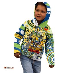 Custom NAIDOC Week 2024 Eels Kid Hoodie Mascot Rugby