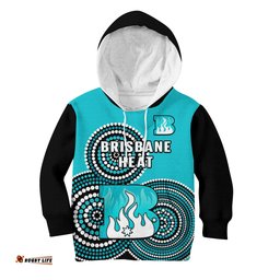 Brisbane Heat Cricket Hoodie KID Champions BBL12 Proud Indigenous Art