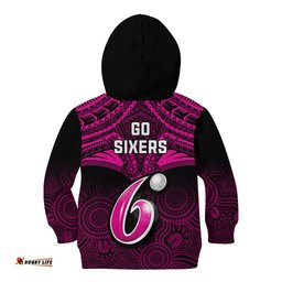 Sydney Sixers Cricket Kid Hoodie Unique Indigenous Art Mix Polynesian Pattern