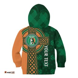 Custom Ireland Cricket Kid Hoodie 2024 Celtic Shamrock Go Champions