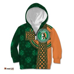 Custom Ireland Cricket Kid Hoodie 2024 Celtic Shamrock Go Champions