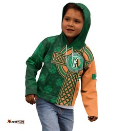 Custom Ireland Cricket Kid Hoodie 2024 Celtic Shamrock Go Champions