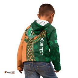 Custom Ireland Cricket Kid Hoodie 2024 Celtic Shamrock Go Champions