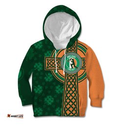Custom Ireland Cricket Kid Hoodie 2024 Celtic Shamrock Go Champions