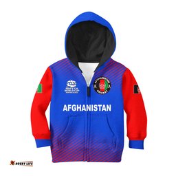 Custom Personalised And Number Afghanistan Cricket Men's World Cup Hoodie KID