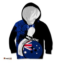 Personalised Australia Bowling Born To Bowl Kid Hoodie Grunge Style