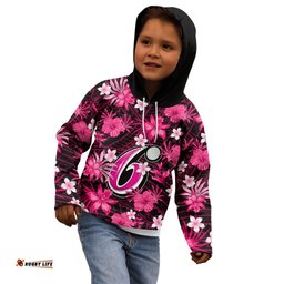 Australian Sixers Cricket Kid Hoodie Baeuty Pacific Hibiscus and Polynesian Pattern