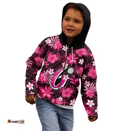 Australian Sixers Cricket Kid Hoodie Baeuty Pacific Hibiscus and Polynesian Pattern