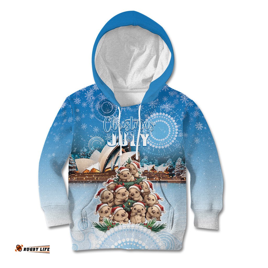 Personalised Australia Yulefest Kid Hoodie Cute Wombat Sydney Opera House
