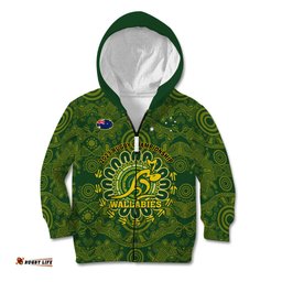 Australia Rugby Kid Hoodie Wallabies Go Champions Indigenous Art