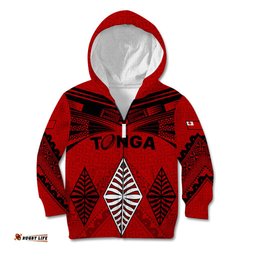 Tonga Rugby Kid Hoodie Proud Tongan Ngatu Kupesi World Cup No2