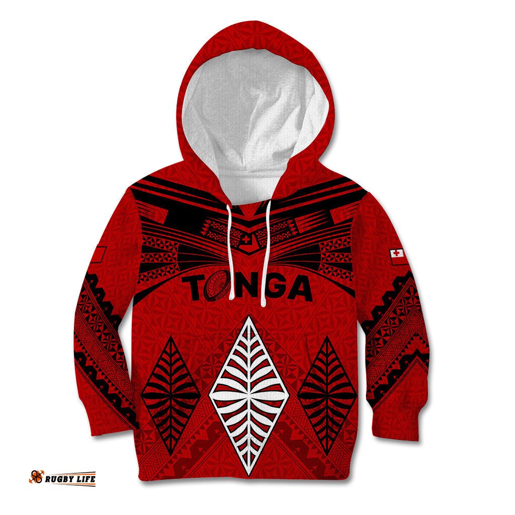 Tonga Rugby Kid Hoodie Proud Tongan Ngatu Kupesi World Cup No2